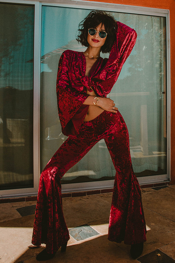 Mel Burgundy Velvet Bells-2