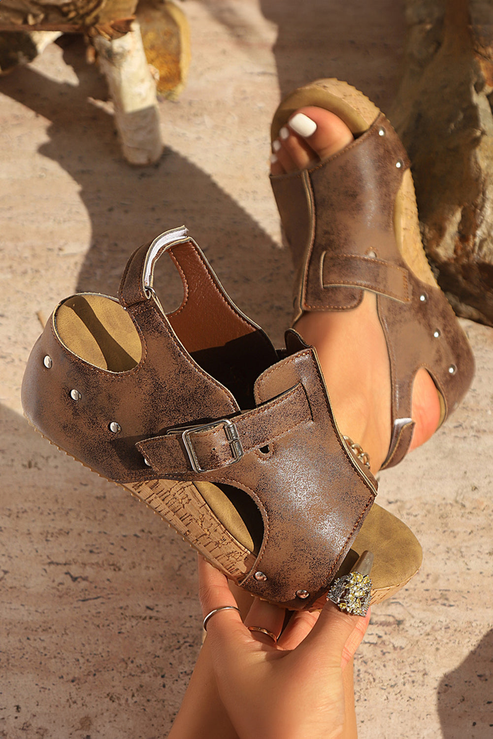 Camila Cut Out Buckle Platform Sandals-4