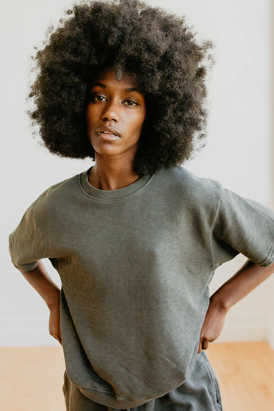 Harmony Washed Black Crewneck Tee-4
