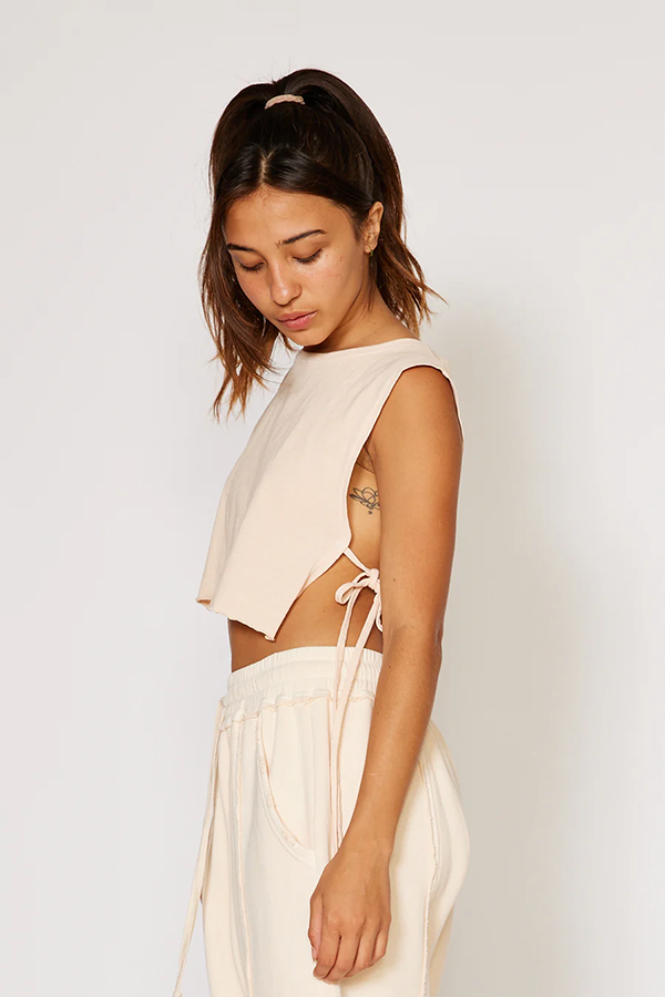 Side Tie Cropped Tank-3