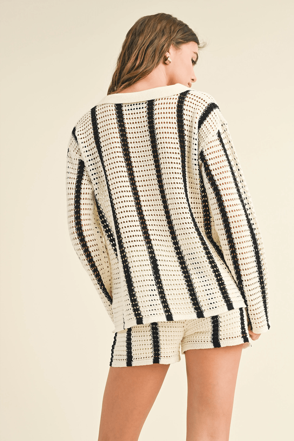 Lev Striped Crochet Button-4