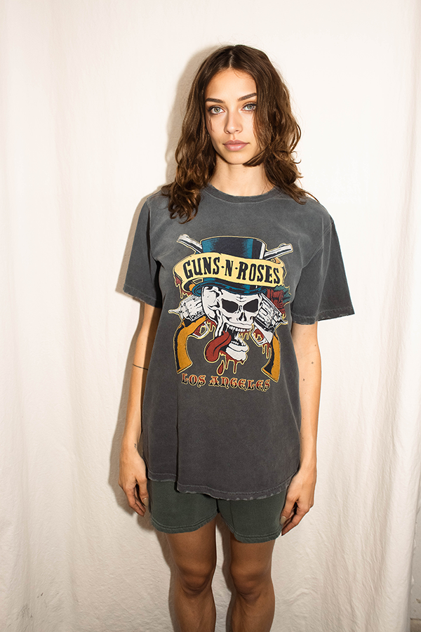 Guns N Roses Los Angeles Top Hat Skull Tee-2
