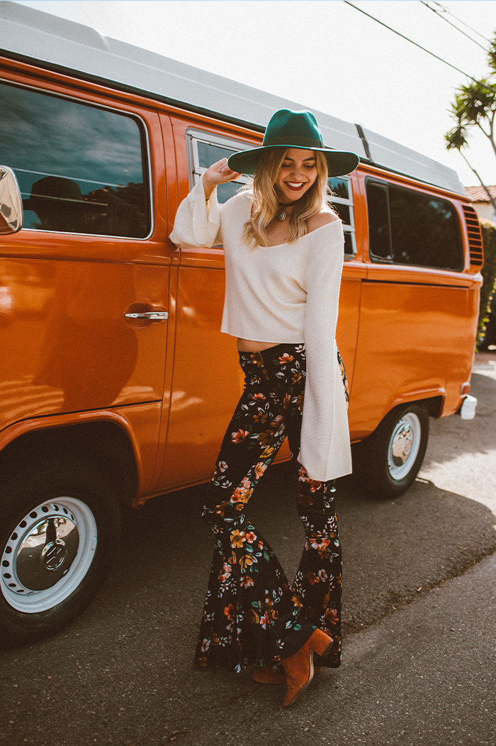 Sunset Black Floral Bells-2