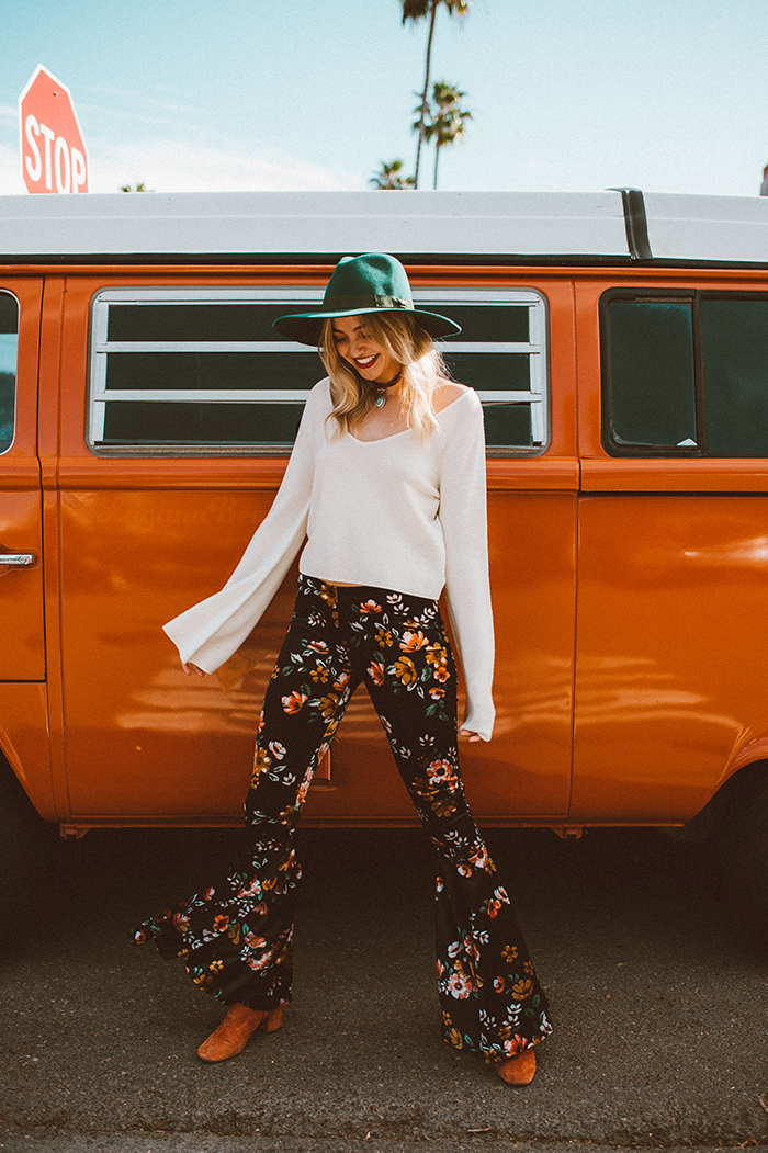 Sunset Black Floral Bells-4