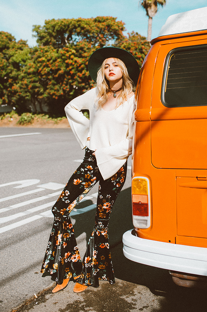Sunset Black Floral Bells-1