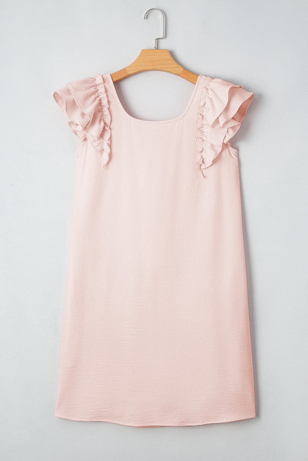 Abigail Textured Flutter Sleeve Bow Back Mini Dress-4