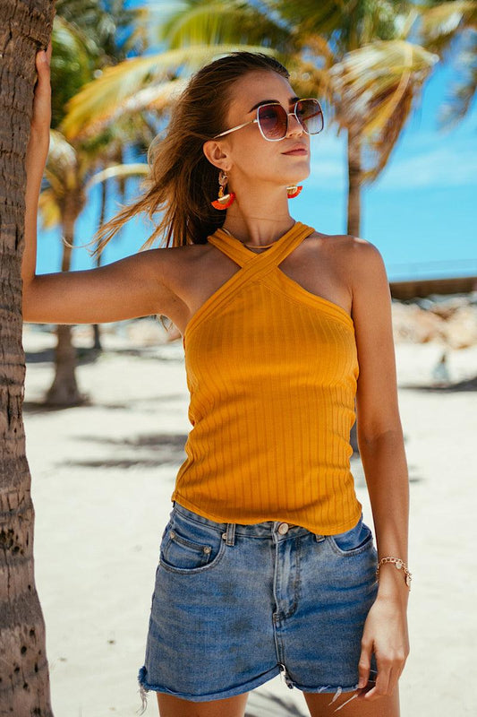 Orange Taylor Halter Top-0
