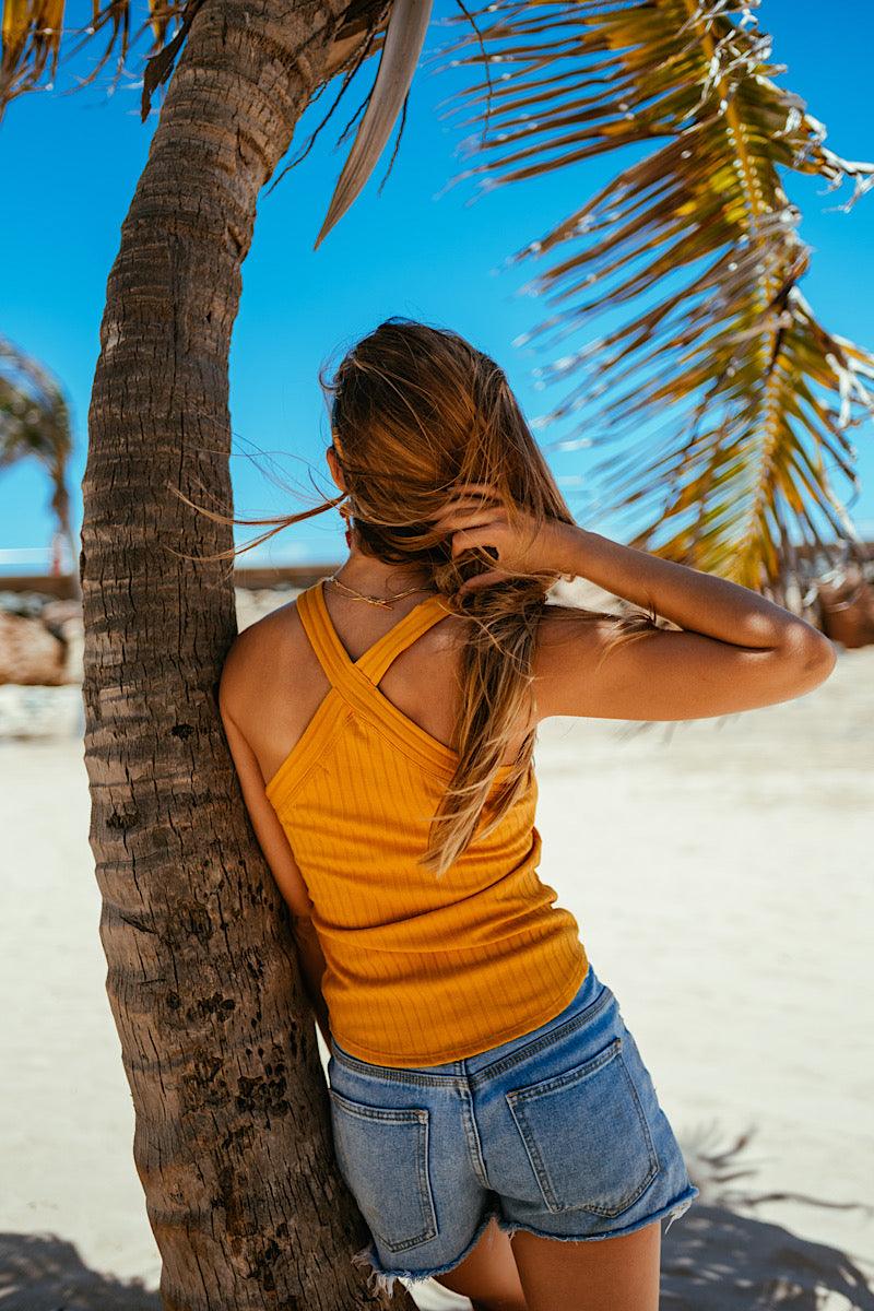 Orange Taylor Halter Top-1