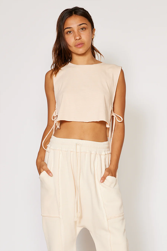 Side Tie Cropped Tank-0