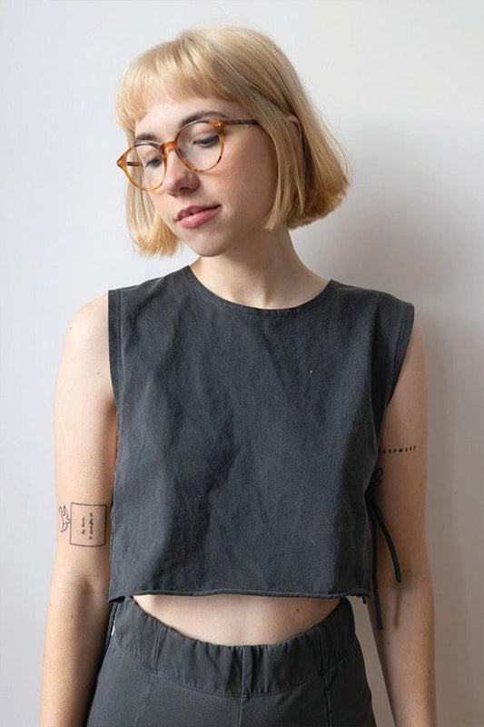 Charcoal Tie Tank-0