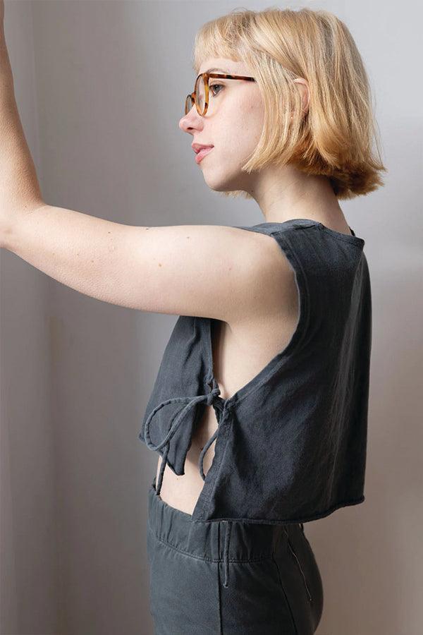 Charcoal Tie Tank-1
