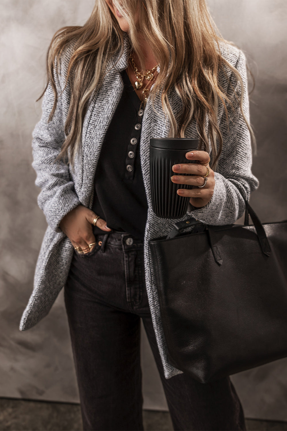 Aitana Lapel Collar Long Jacket with Pocket-2