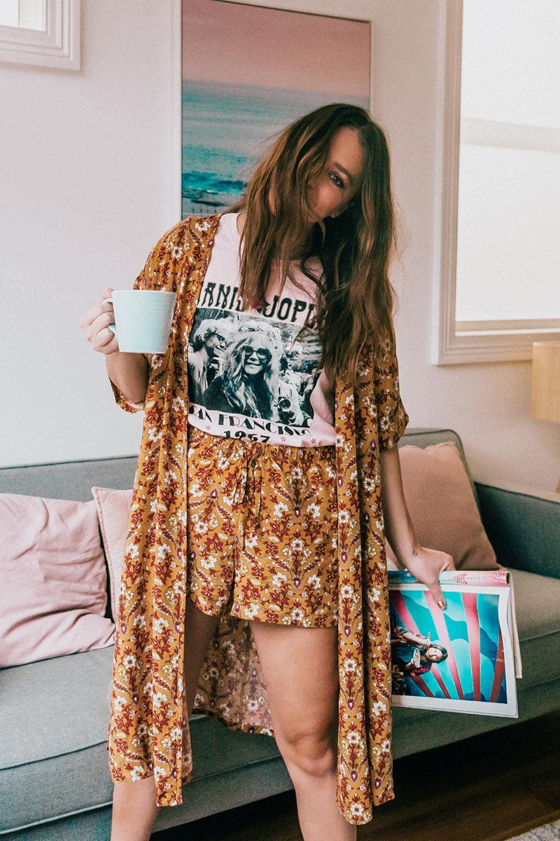 Yellow Rose Challis Shorts-2