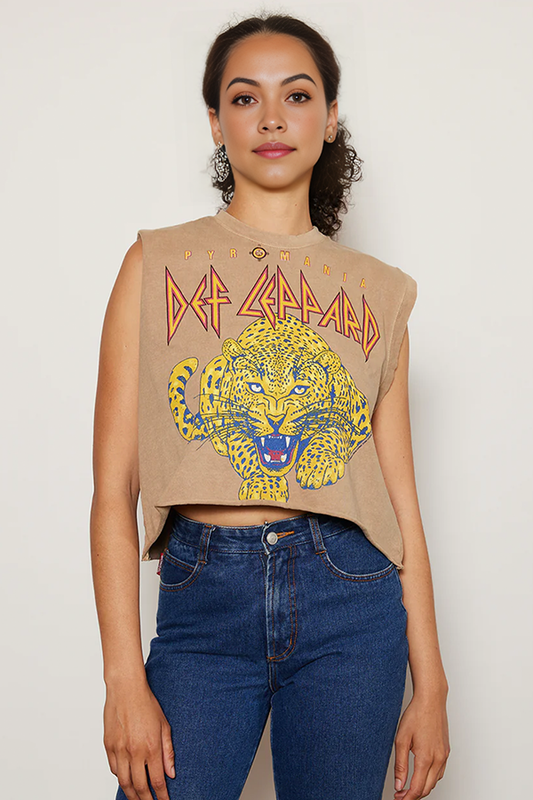 Def Leppard Cropped Muscle Tee-0