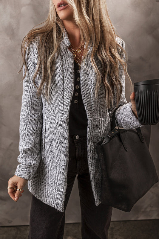 Aitana Lapel Collar Long Jacket with Pocket-0