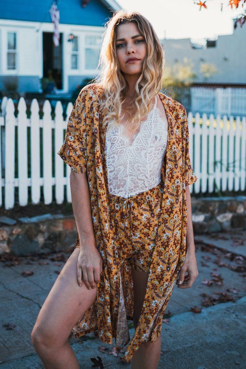 Yellow Rose Challis Shorts-4