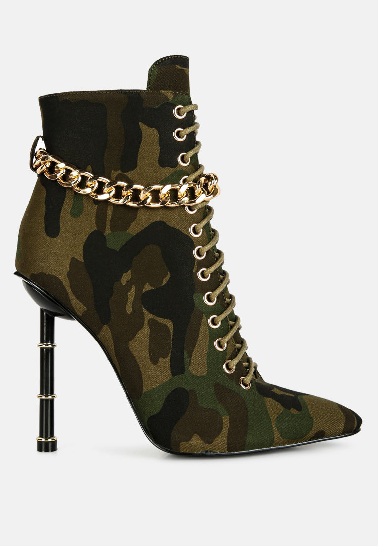 Moulin Ringed Stiletto Camouflage Ankle Boot-0