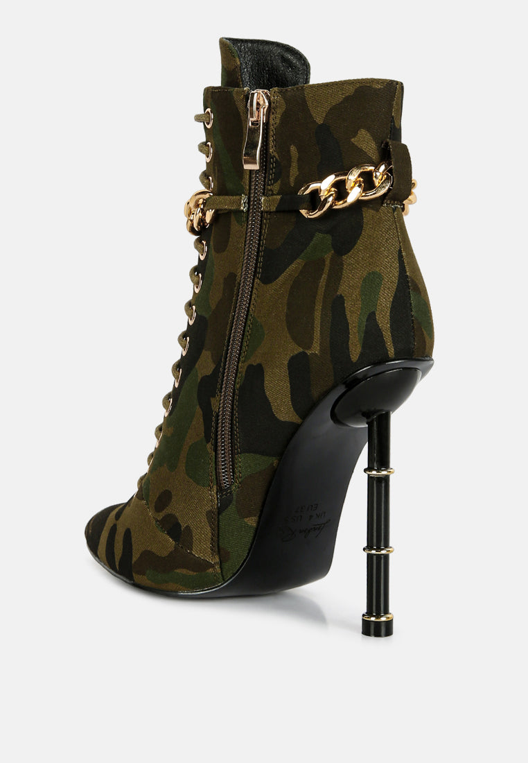 Moulin Ringed Stiletto Camouflage Ankle Boot-3