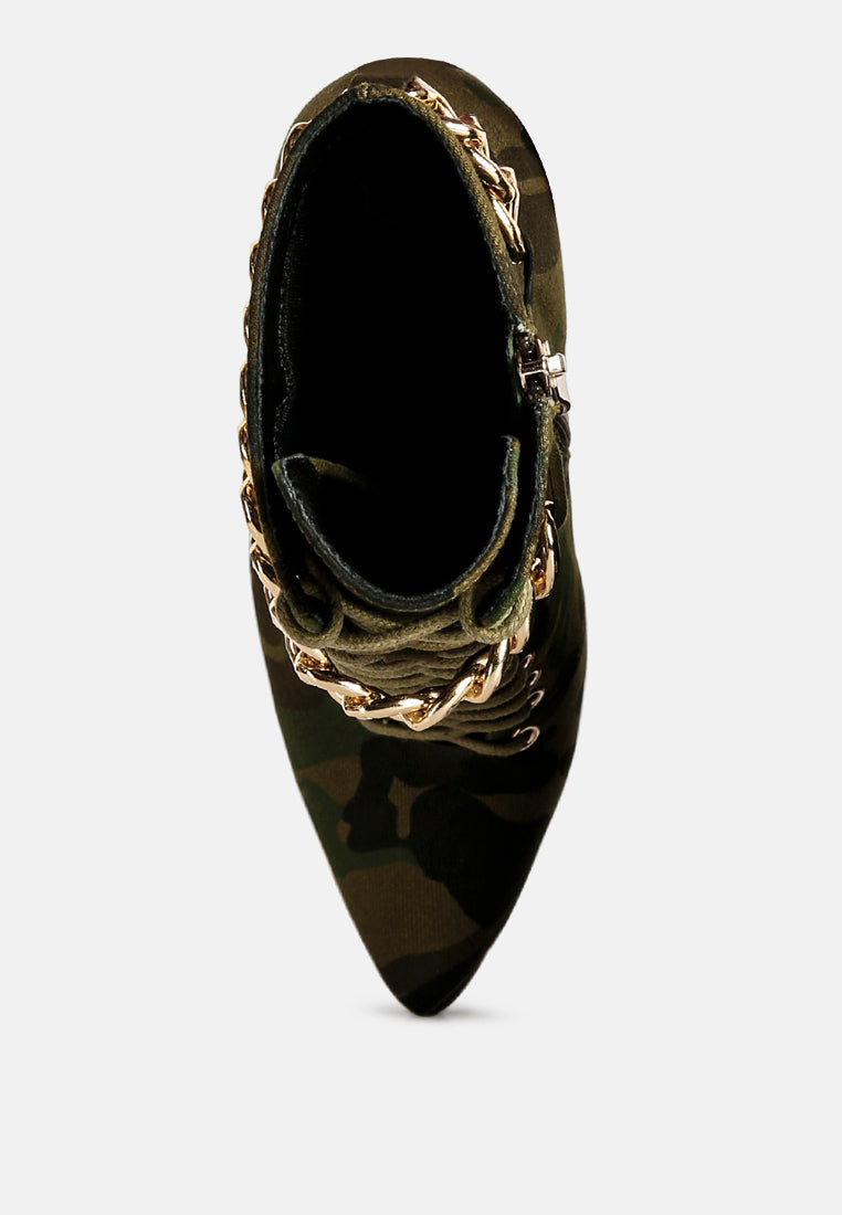 Moulin Ringed Stiletto Camouflage Ankle Boot-4