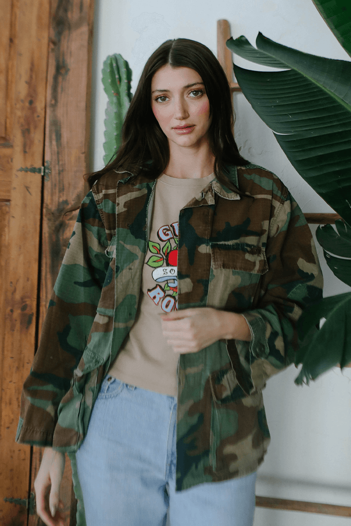 Pin kFloyd Authentic Vintage Camo Army Jacket-1