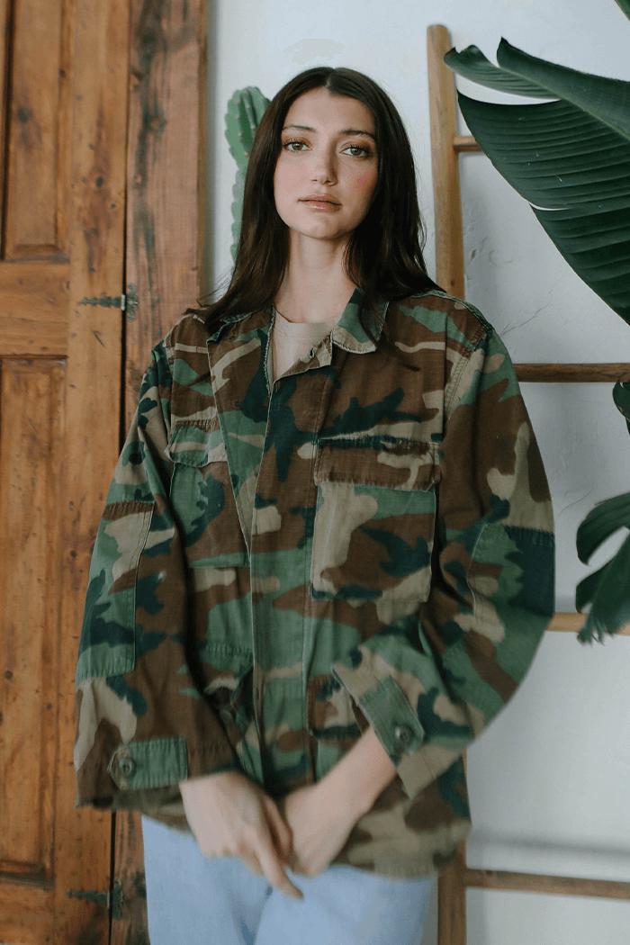 Pin kFloyd Authentic Vintage Camo Army Jacket-3