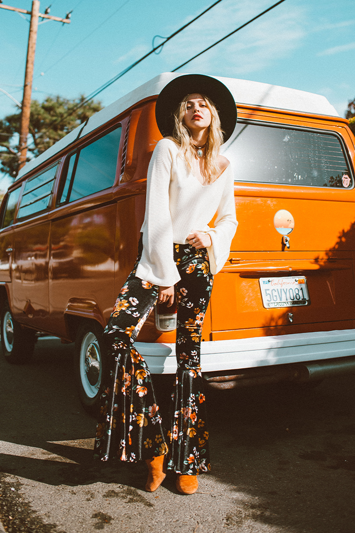 Sunset Black Floral Bells-3